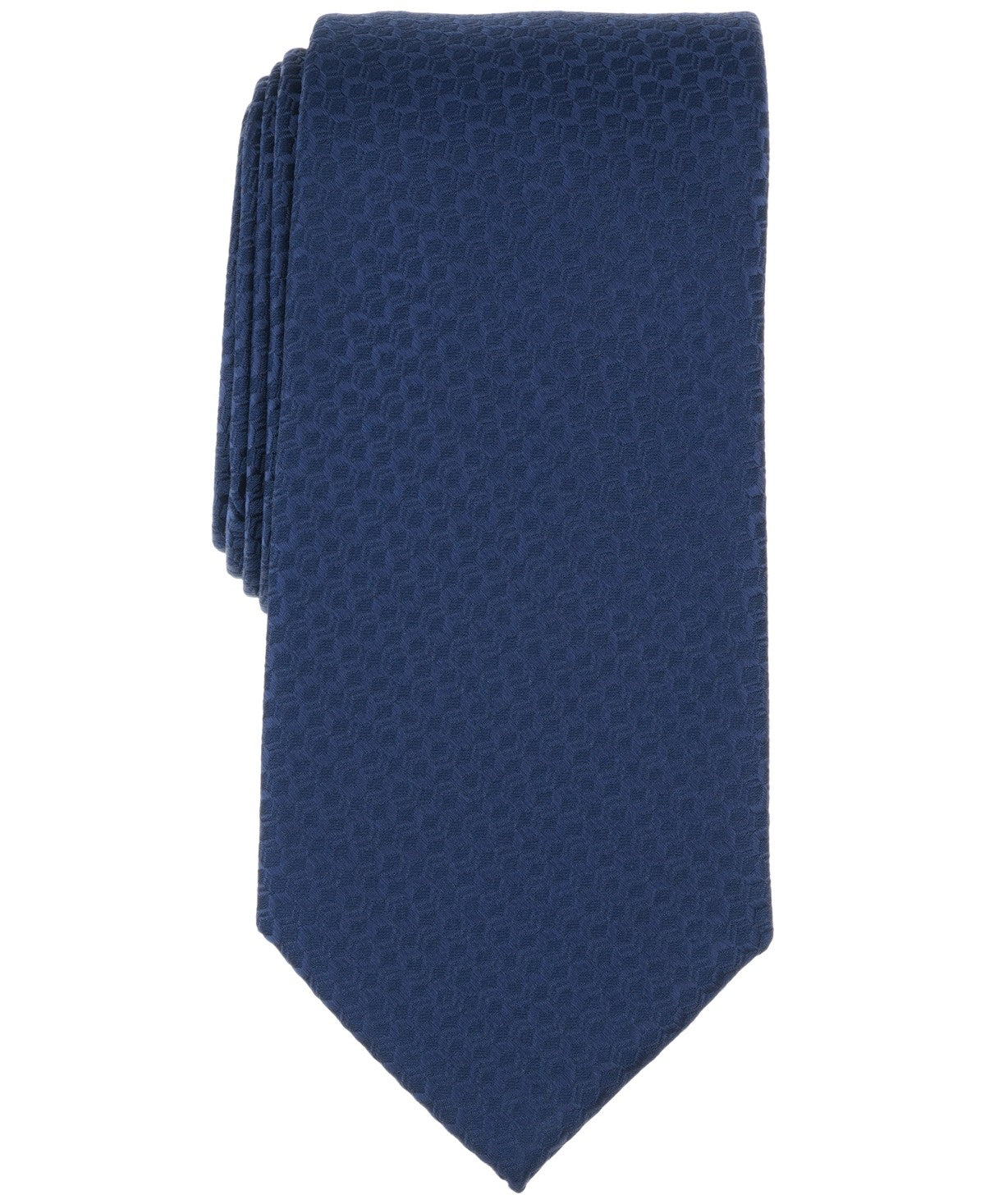 Perry Ellis Mens Weldon Textured Neck Tie Blue Navy