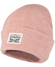Levi's Mens Ribbed Logo Beanie Marl Pink