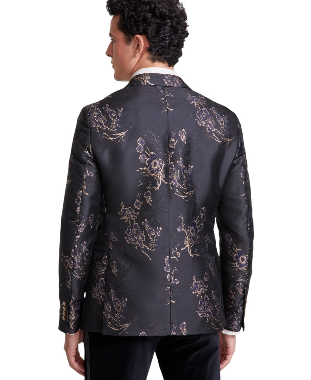 Tallia Mens Slim fit Sport Coat Blazer 36 S Black Floral