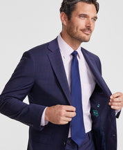 Brooks Brothers Mens Classic fit Suit Jacket Blazer 44 R Navy Blue Plaid