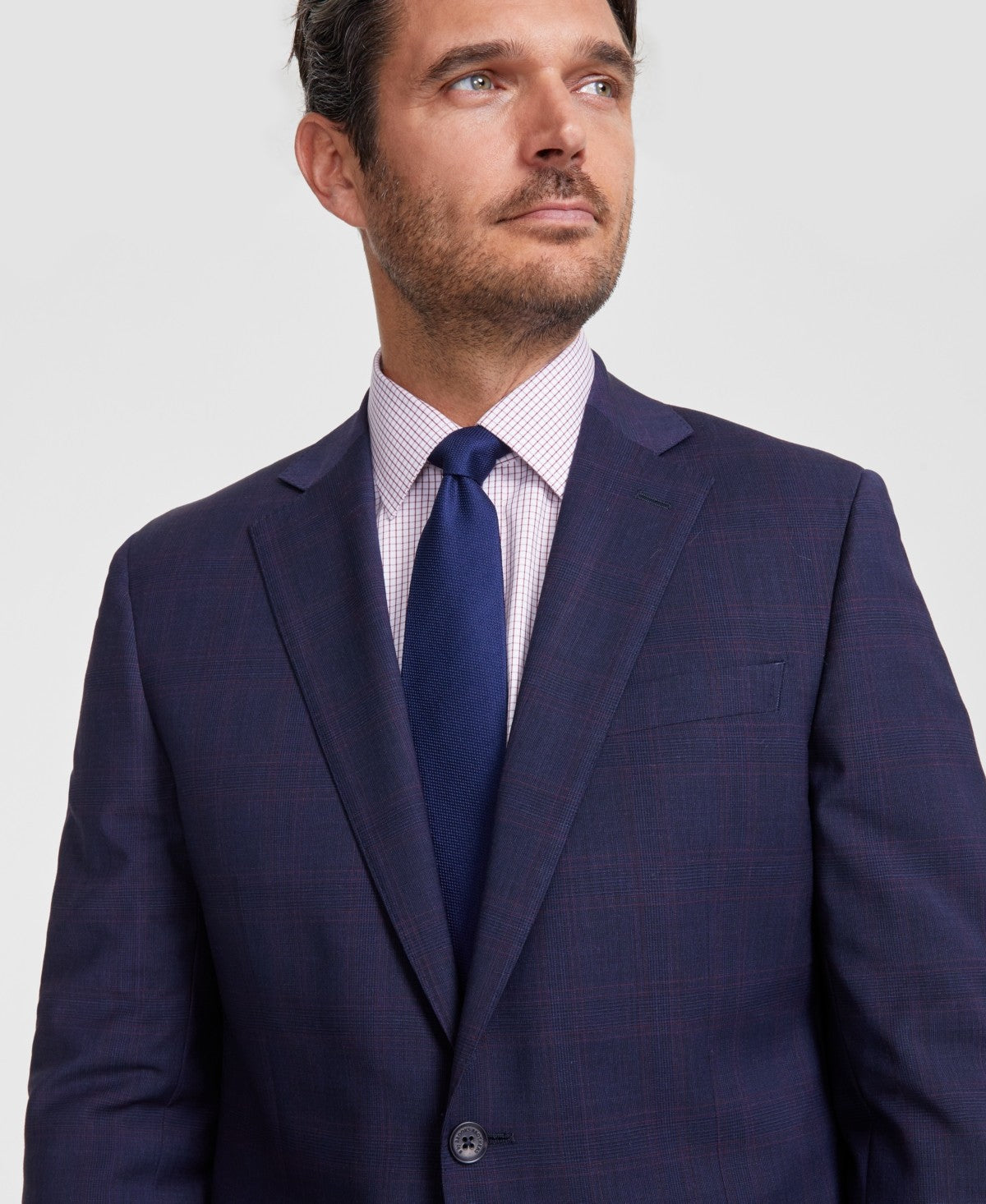 Brooks Brothers Mens Classic fit Suit Jacket Blazer 44 R Navy Blue Plaid
