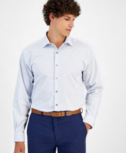 Alfani Mens Regular fit Dress Shirt Large 16-16.5 34-35 Blue Micro Dot