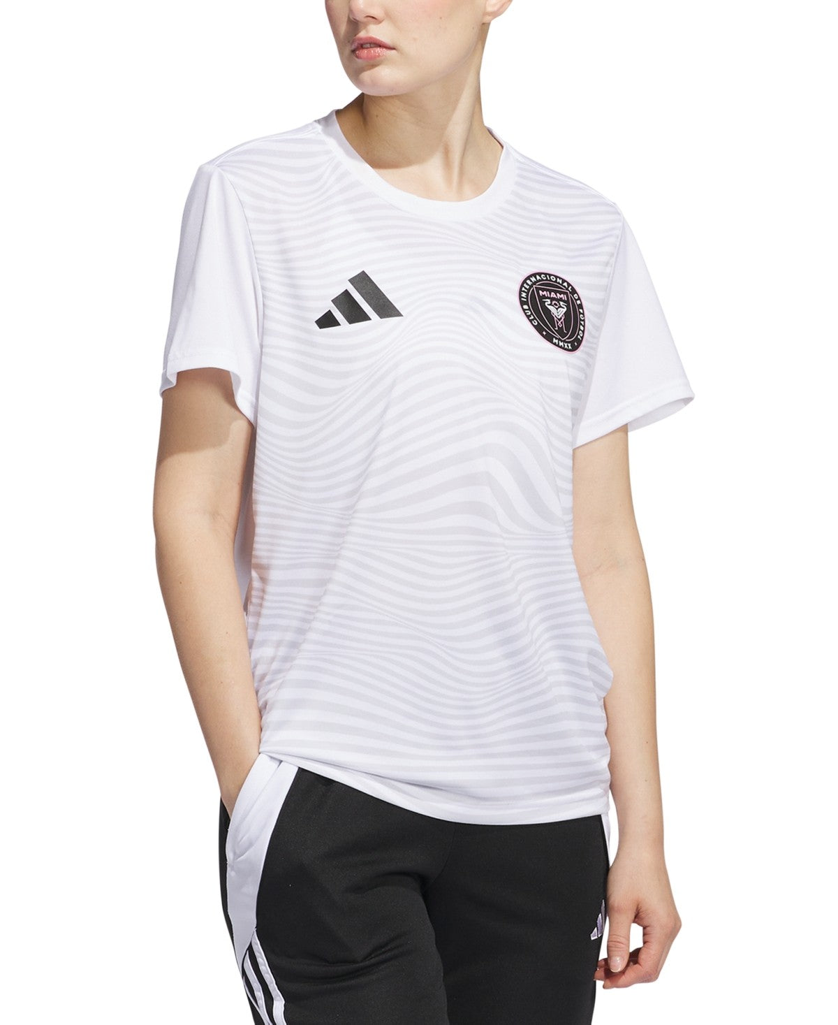Adidas Women Regular fit Short Sleeve Messi Jersey T-Shirt Shirt Small White
