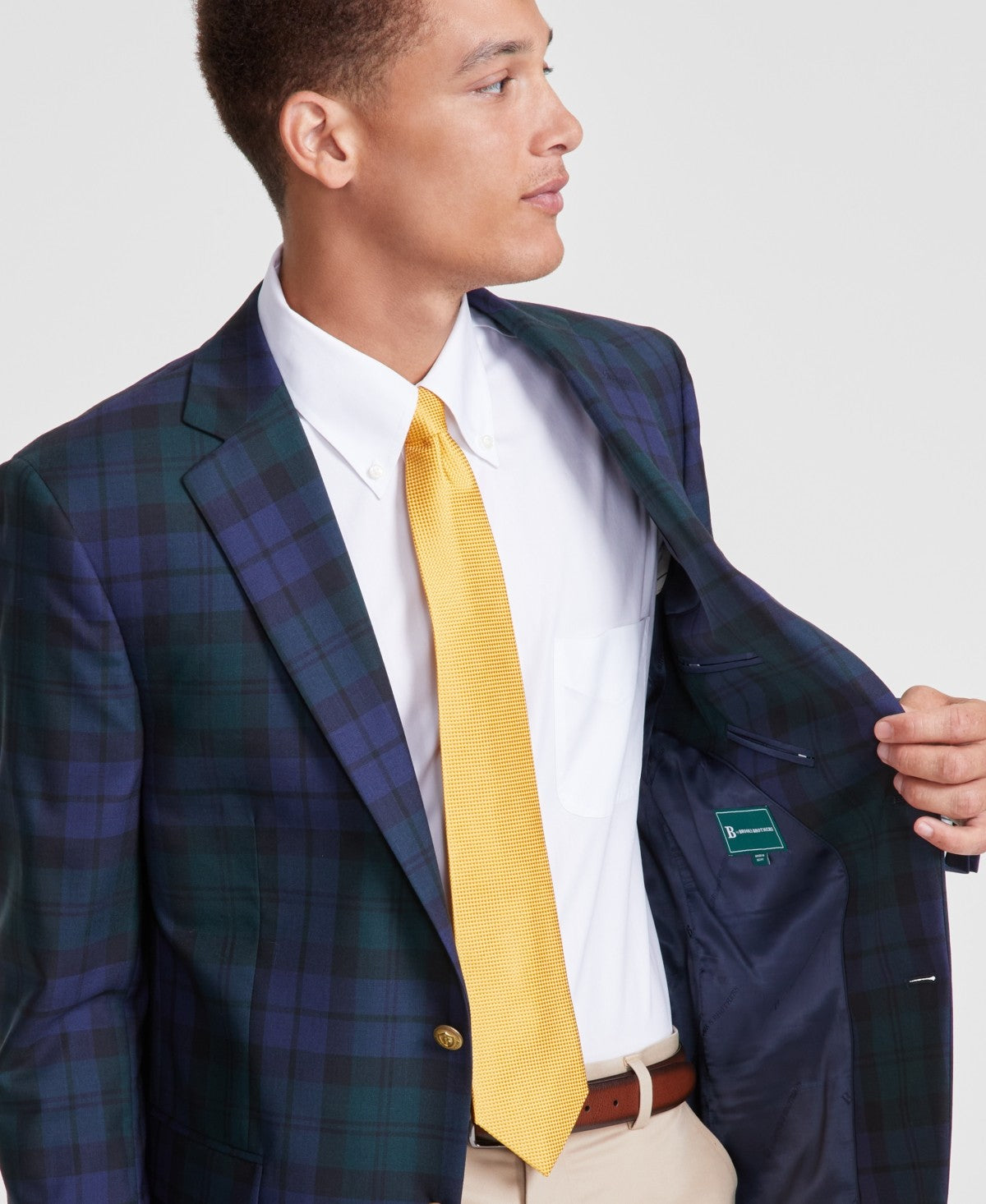 Brooks Brothers Mens Classic fit Sport Coat Blazer 40 R Blue Green  Plaid
