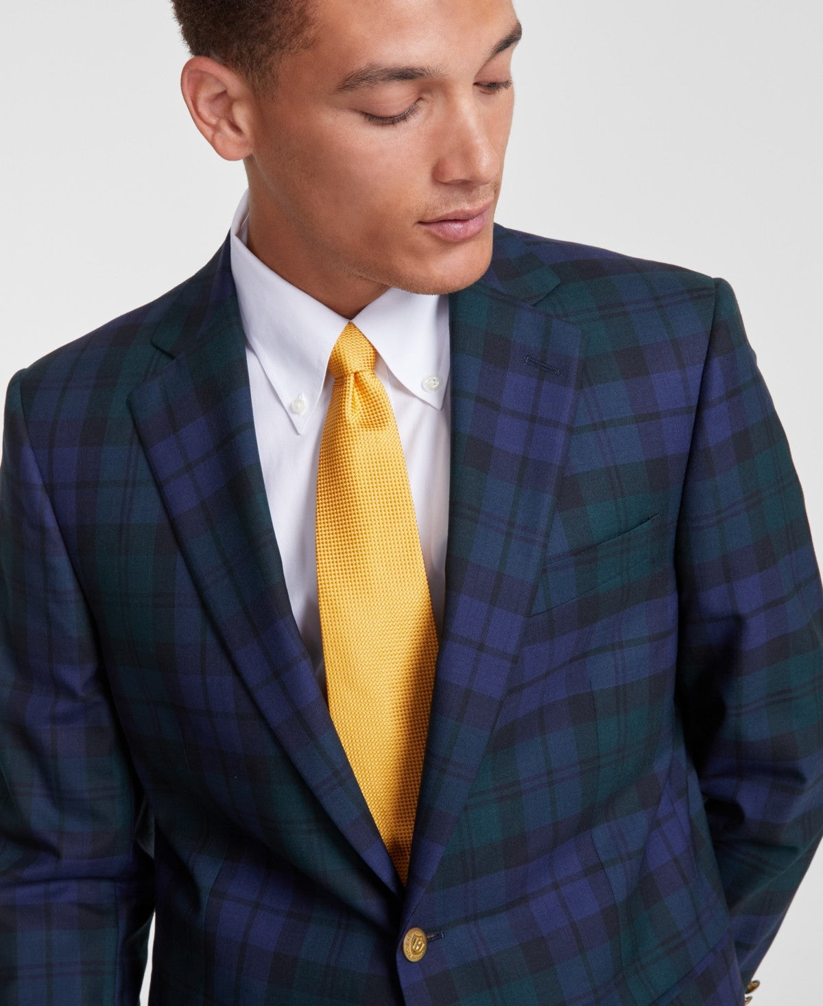 Brooks Brothers Mens Classic fit Sport Coat Blazer 40 S Blue Green Plaid