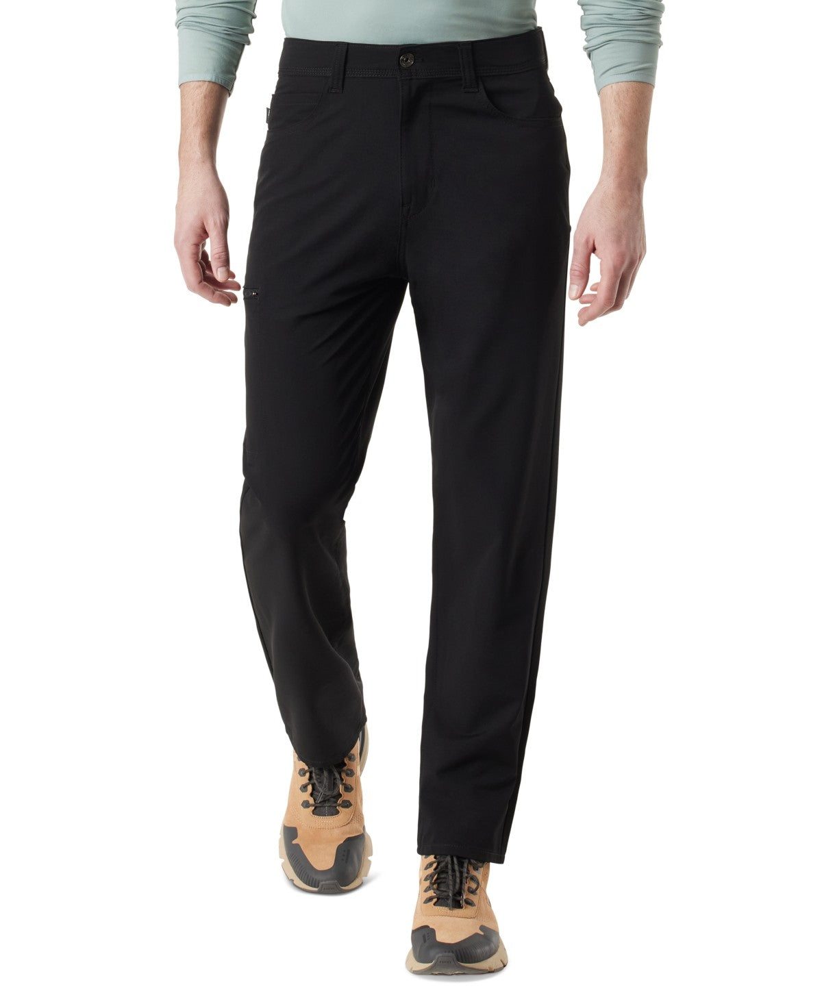 Bass Outdoor Men Regular fit Casual Tech Pants 42 / 32 Black Solid Stretch