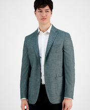 Calvin Klein Mens Slim fit Sport Coat Blazer 40 S Green Solid Stretch