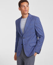 Tommy Hilfiger Mens Modern fit Sport Coat Blazer 38 R Blue Grey Plaid Stretch