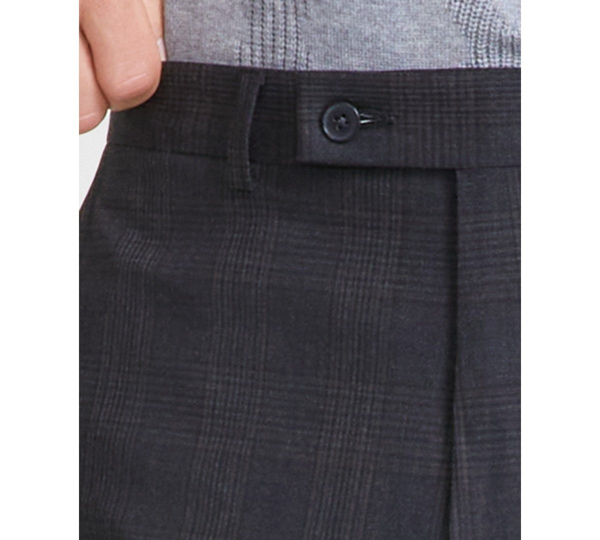 Calvin Klein Mens Slim fit Dress Pants 38 / 32 Charcoal Grey Plaid