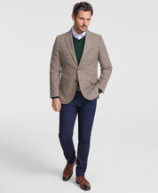 Nautica Mens Modern fit Sport Coat Blazer 50 R Brown Geometric