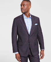 Tallia Mens Classic fit Suit Jacket Blazer 44 L Wine Red Solid