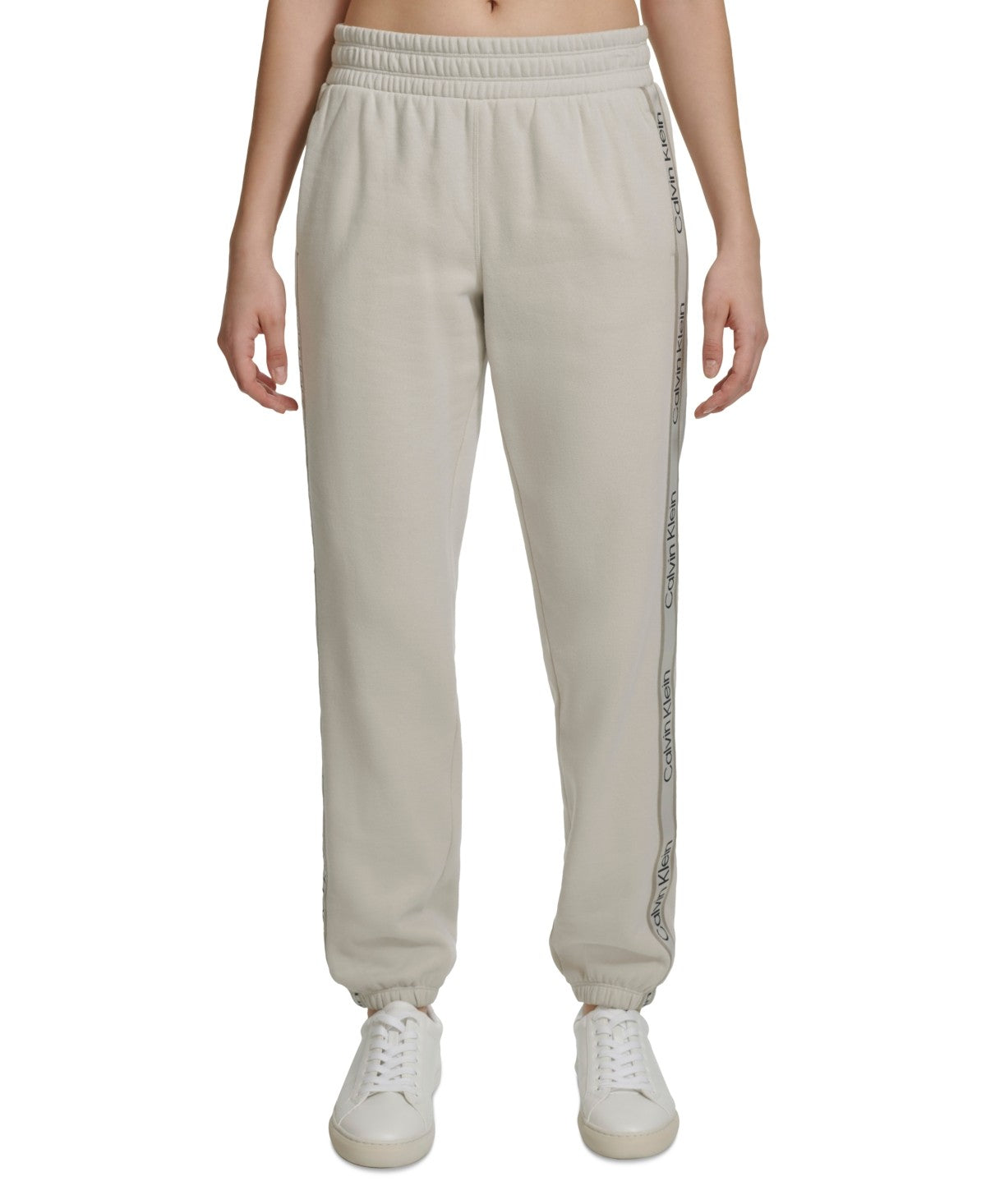 Calvin Klein Women Regular fit Joggers Fleece Pants Large / 30 Beige Solid