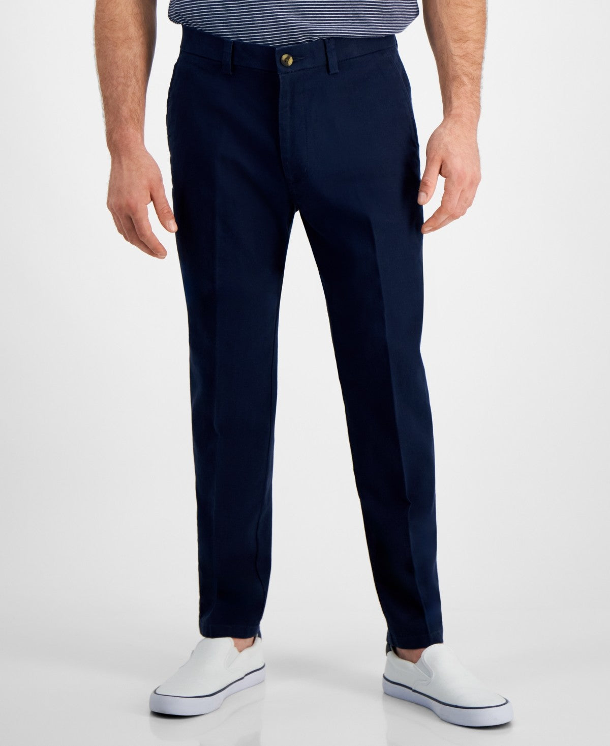 Kenneth Cole Mens Slim fit Dress Pants 42 / 30 Navy Blue Solid Stretch