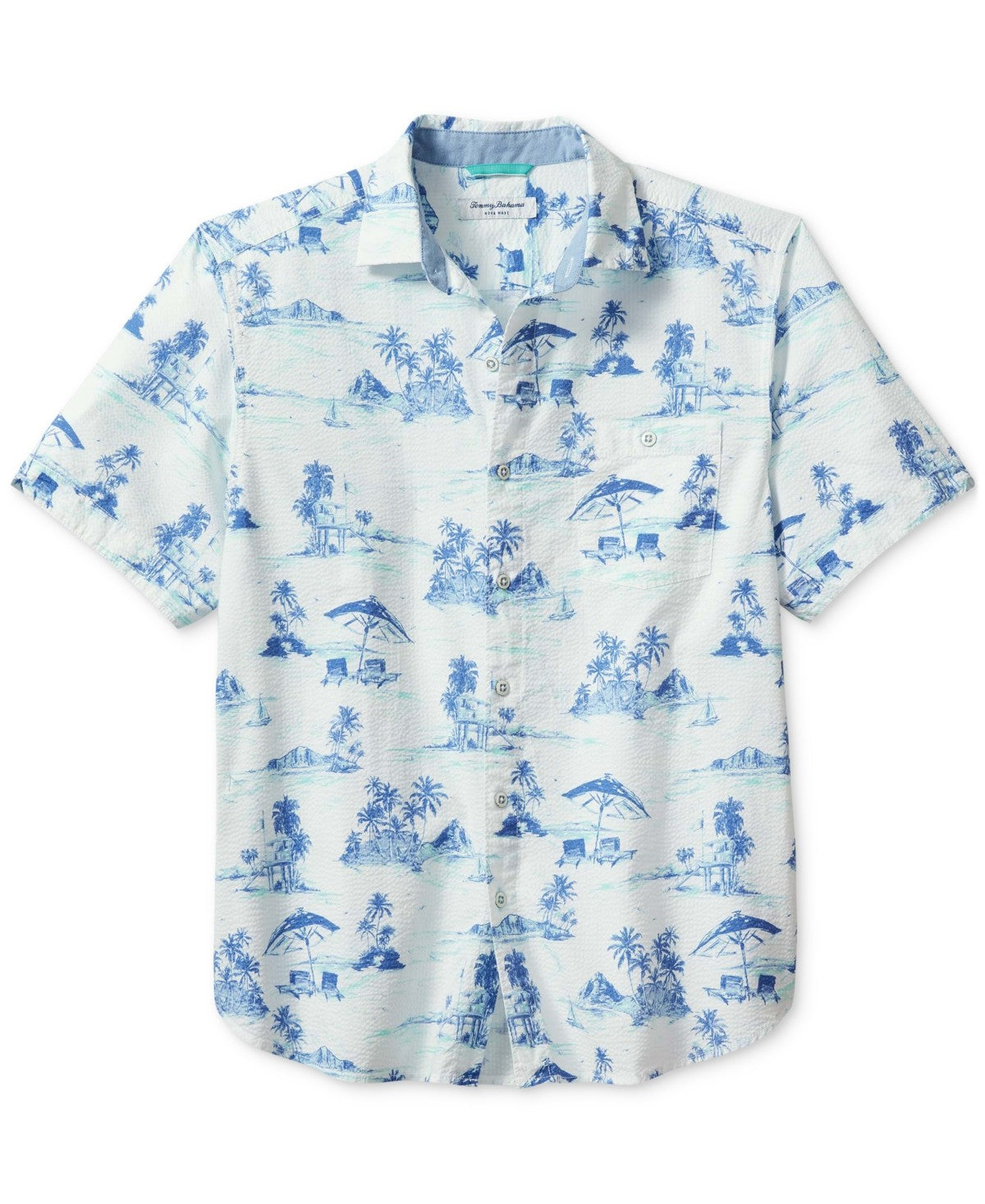 Tommy Bahama Mens Regular fit Short Sleeve Polo Shirt XXXL White Blue