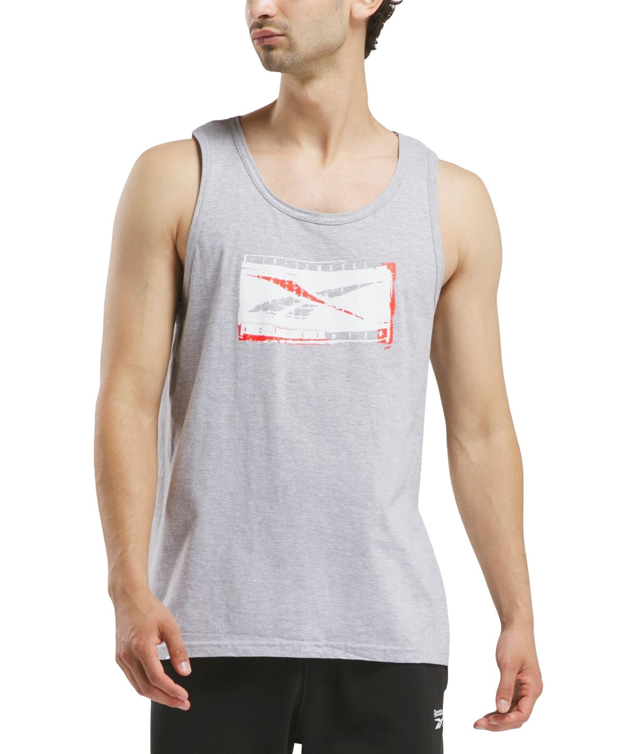 Reebok Men Regular fit Sleeveless Graphic Tank Top Shirt Medium Grey Solid