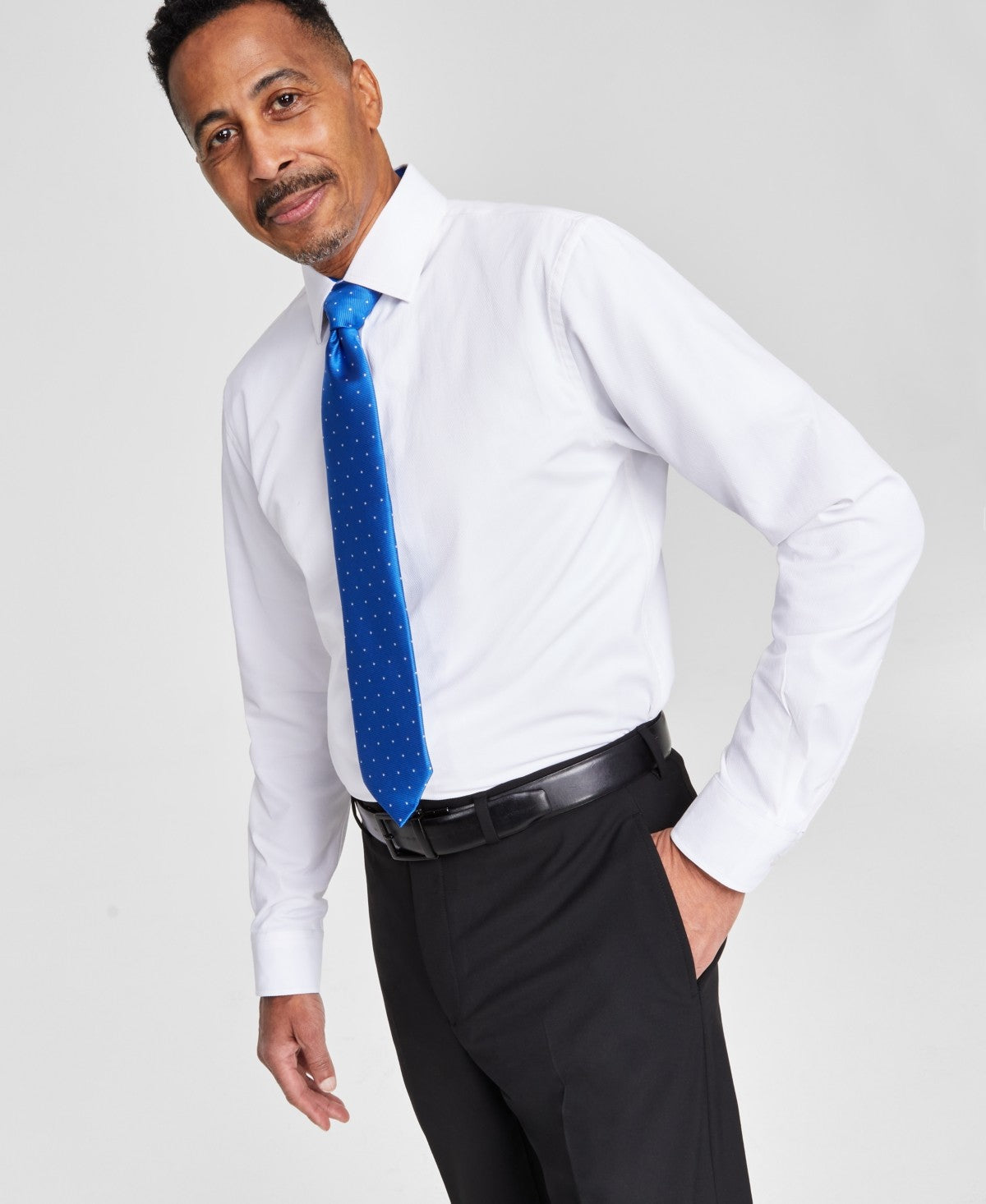 Tayion Mens Slim fit Dress Shirt Large 16-16.5 32-33 White Solid