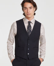 Calvin Klein Mens Slim fit Button-Up Vest Small Black