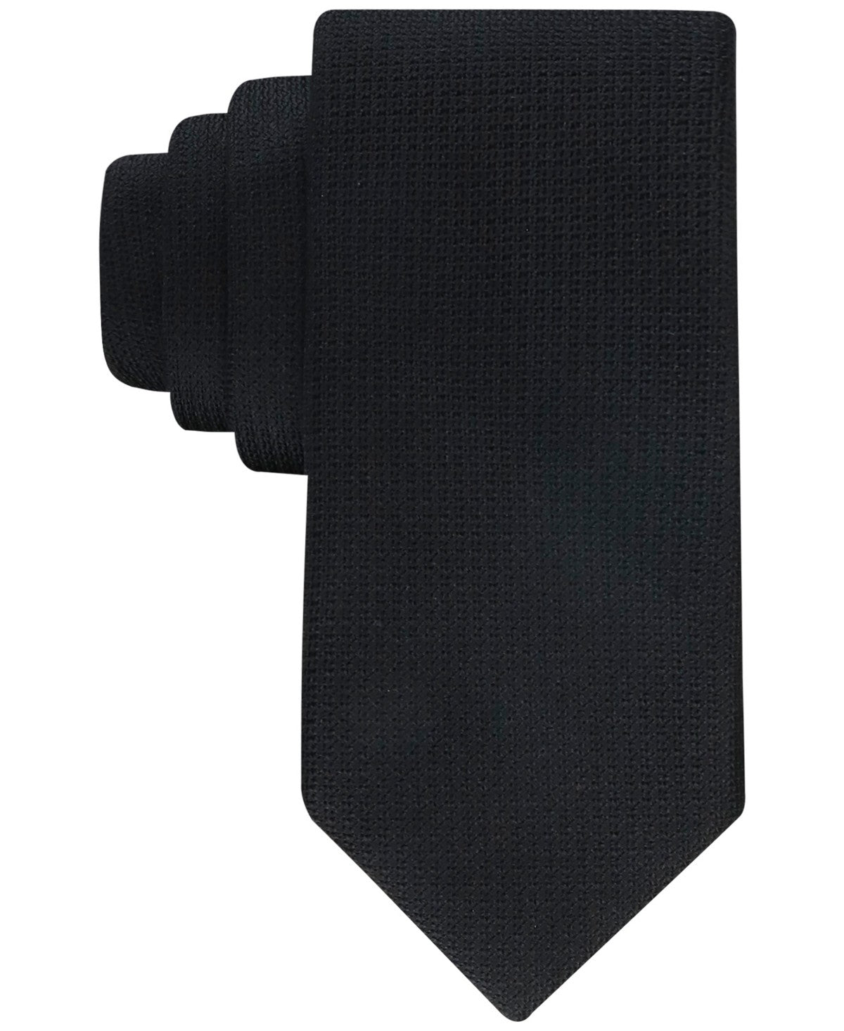 Calvin Klein Mens Yvette Houndstooth Neck Tie Black