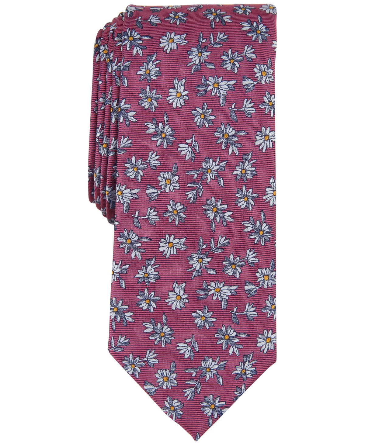 Bar Iii Mens Regular fit Tie Necktie One Size Coral Red Floral