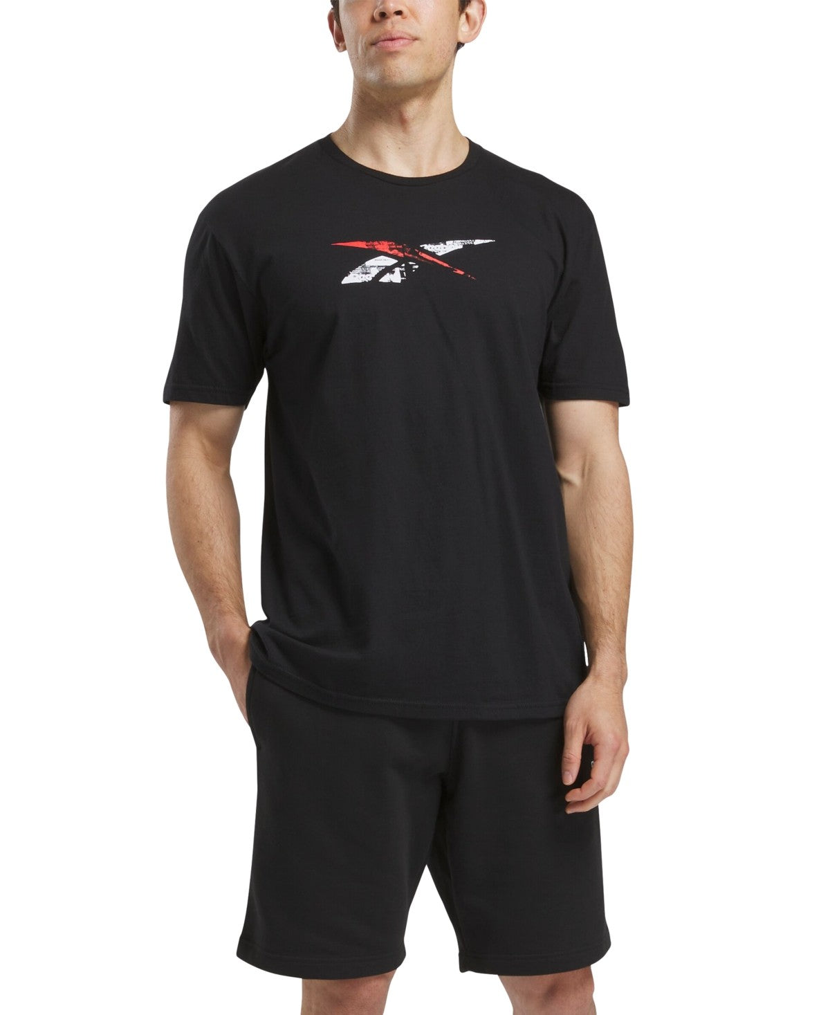 Reebok Mens Regular fit Short Sleeve Graphic T-Shirt Shirt XXL Black Solid