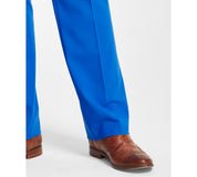 Tayion Collection Mens Classic fit Dress Pants 46 / 32 Blue Solid