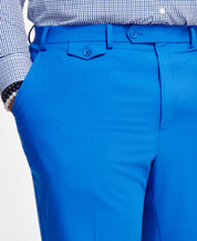 Tayion Collection Mens Classic fit Dress Pants 46 / 32 Blue Solid