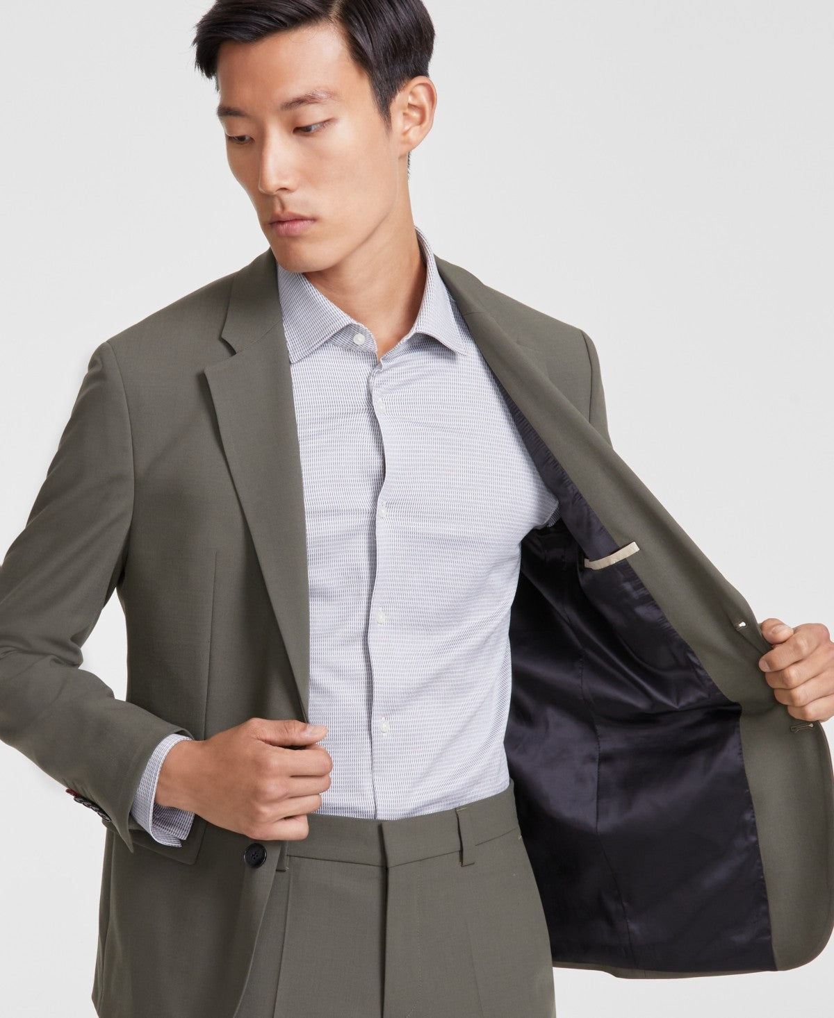 Hugo Boss Mens Modern fit Suit Jacket Blazer 44 L Green Solid