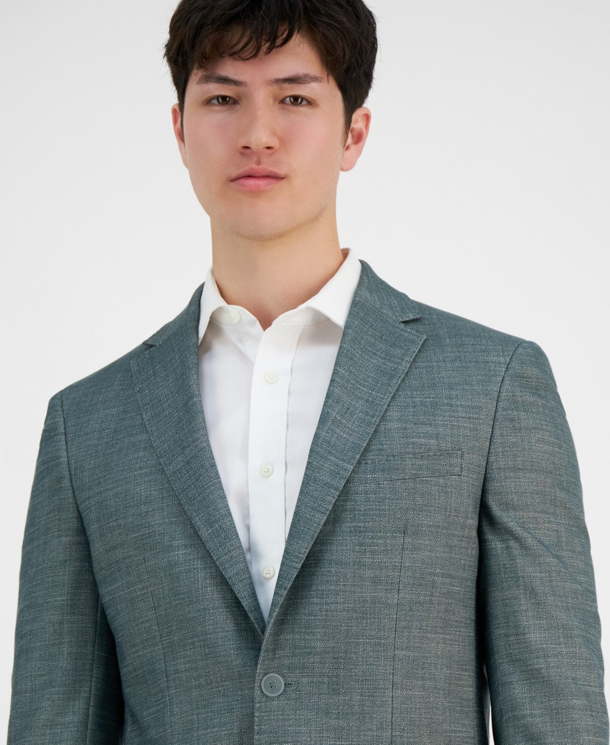 Calvin Klein Mens Slim fit Sport Coat Blazer 42 S Green Solid Stretch