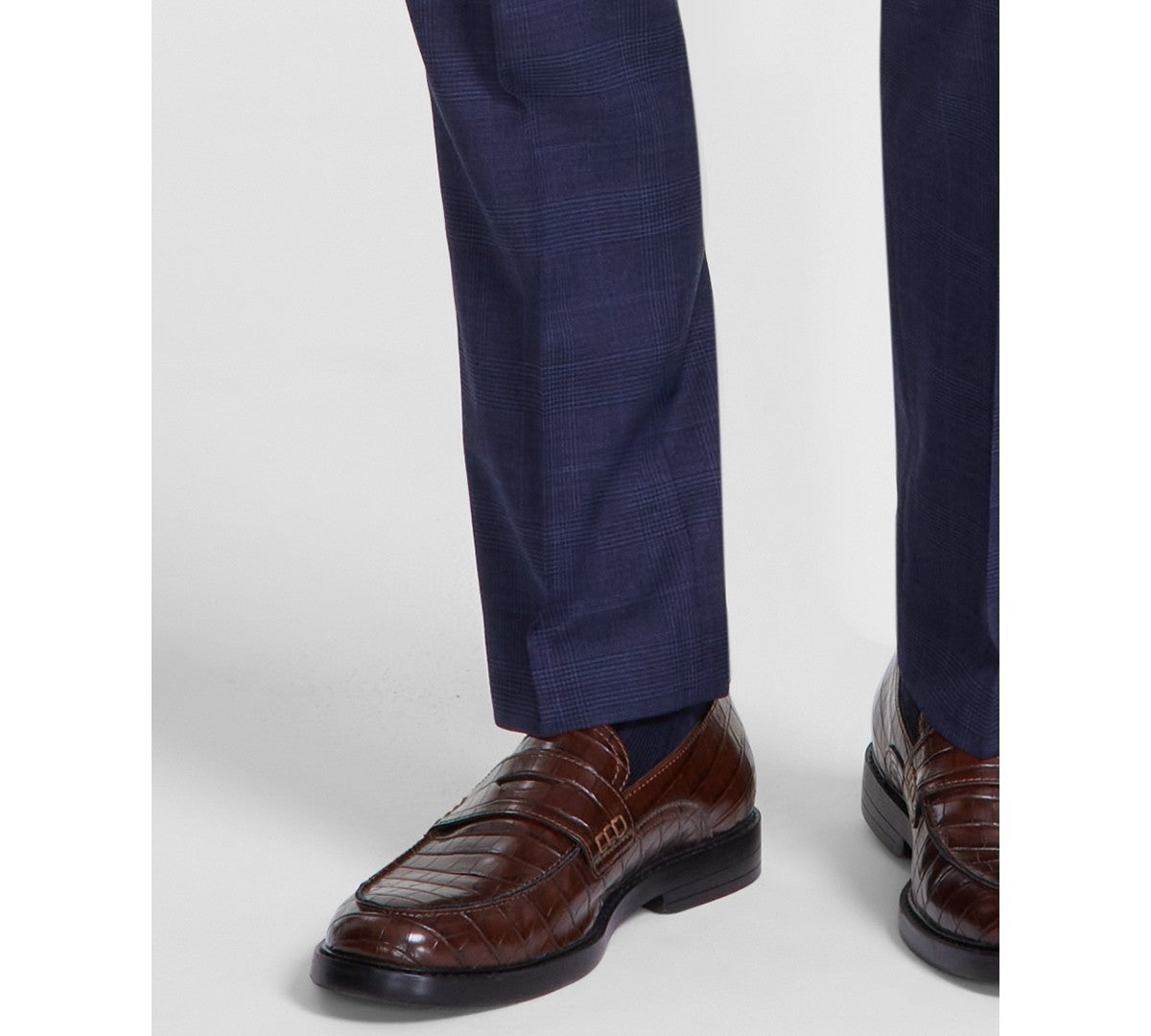 Tommy Hilfiger Mens Modern fit Dress Pants 33 / 32 Blue Plaid Stretch