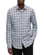 Hugo Boss Mens Slim fit Long Sleeve Button-Up Shirt Small Blue Plaid