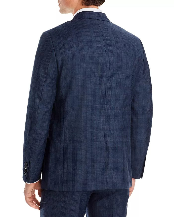 Theory Chambers Prestige Plaid Slim Fit Suit Jacket 38R Navy Blue