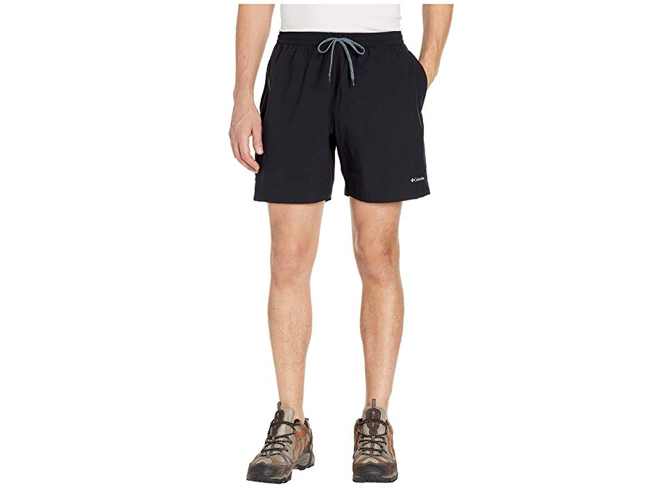 Columbia Mens Regular fit Drawstring Shorts Small Black Solid Stretch