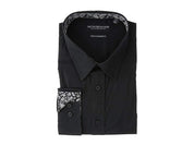 Nick Graham Mens Modern fit Dress Shirt Medium 15 in 32-33 Black Solid
