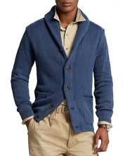 Polo Ralph Lauren Cotton Shawl Collar Cardigan Sweater Medium Blue
