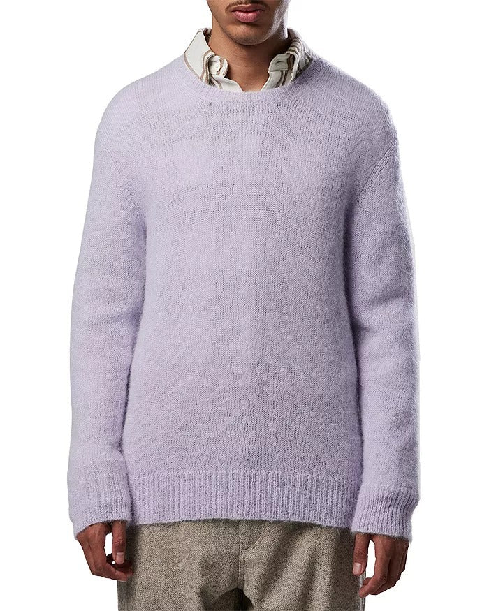 NN07 Mens Walther 6526 Solid Regular Fit Crewneck Sweater Small Purple
