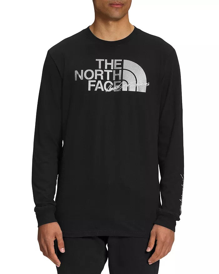 The North Face Cotton Logo Graphic Long Sleeve Tee Shirt XXL Black