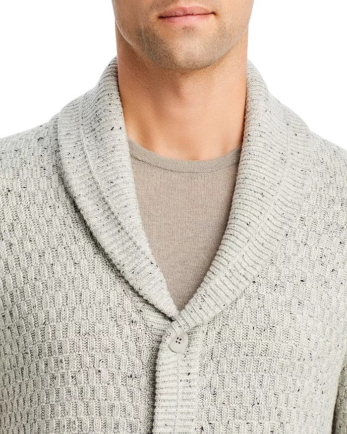 Liverpool Los Angeles Birdseye Cardigan Sweater Medium Light Grey