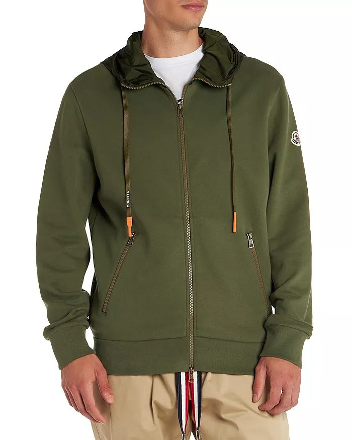 Moncler Mens Zip Front Hoodie Jacket Small Green