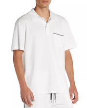 Moncler Mens Ramsey Short Sleeve Pocket Polo Shirt Small White