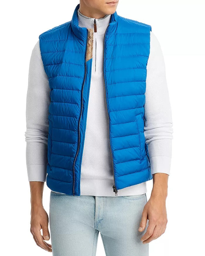 Herno Nuage Nylon Quilted Down Vest EU 54 US 44 Turquoise Blue