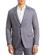 John Varvatos Star Usa Two-Toned Linen Blend Slim Fit Suit Jacket 40R Blue