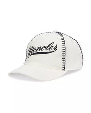 Moncler Whipstitch Baseball Cap Hat White Black Adjustable