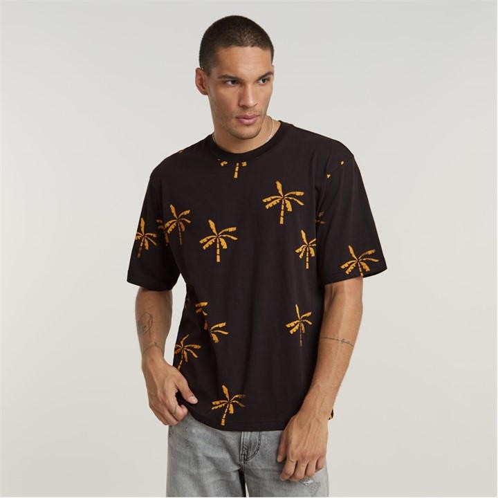 G Star Mens Regular fit Short Sleeve Graphic T-Shirt Shirt Large Black