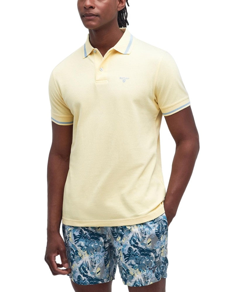 Barbour Men Regular fit Short Sleeve Polo Shirt Small Yellow Solid