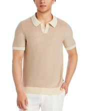 Hugo Boss Mens Tempio Cotton Short Sleeve Polo Sweater Beige 2XL