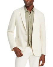 Hugo Boss Mens Hanry Slim Fit Raw Edge Two Button Sport Coat 42R White