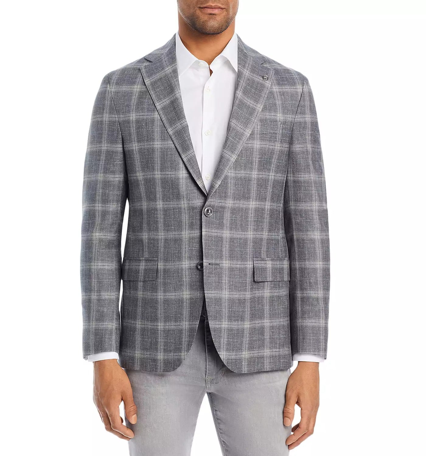 Jack Victor Mens Midland Regular Fit Plaid Sport Coat 42L Plaid