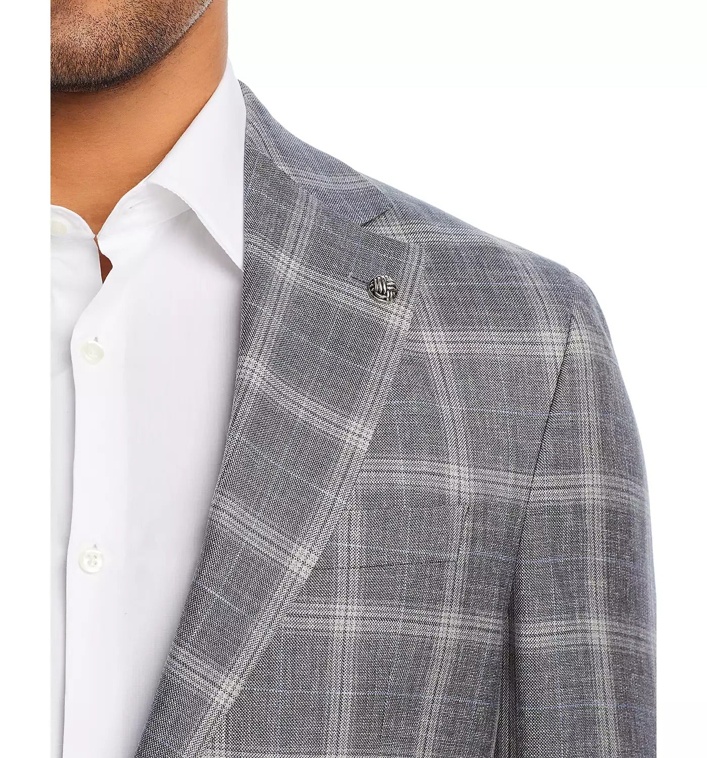 Jack Victor Mens Midland Regular Fit Plaid Sport Coat 42L Plaid