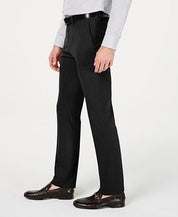Kenneth Cole Mens Slim fit Dress Pants 36 / 30 Black Solid Stretch