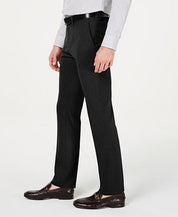 Kenneth Cole Mens Slim fit Dress Pants 38 / 30 Black Solid Stretch